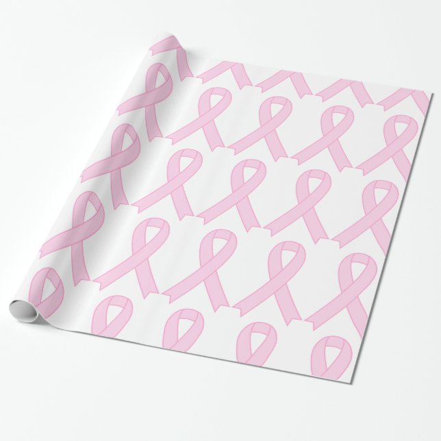 Papier Cadeau Ruban de sensibilisation au cancer du sein rose (Déroulé)