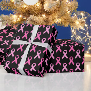Papier Cadeau Ruban rose motif de sensibilisation au cancer du s