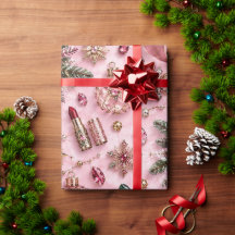 Rubans de Noël en dentelle rose burgundy