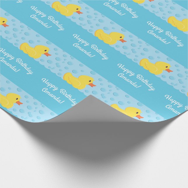 Papier Cadeau Rubber Ducky 1er Anniversaire Fête Enfants Bébé (Coin)