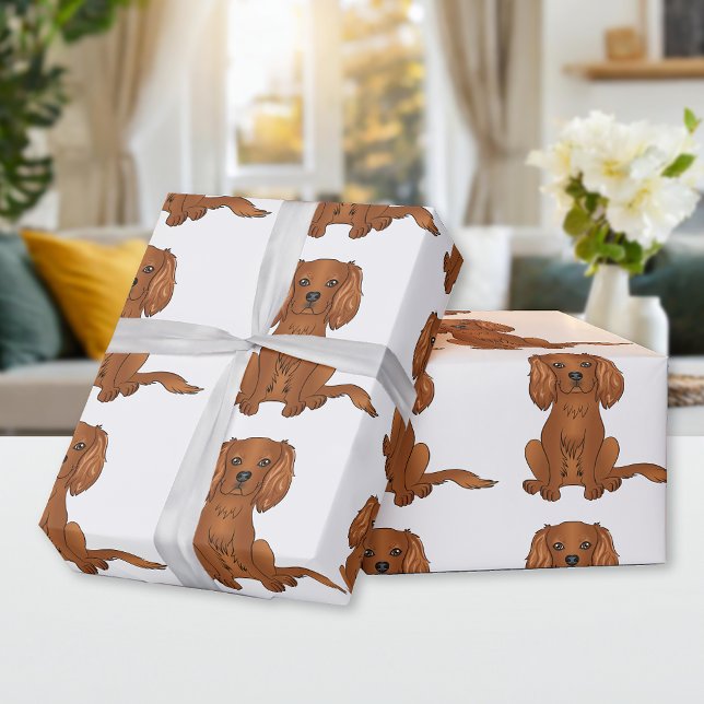 Papier Cadeau Ruby Cavalier King Charles Motif espagnol (Créateur téléchargé)