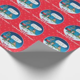Papier Cadeau Rude Alf L'Elfe Nosé Rouge Drôle Drôle Caricature