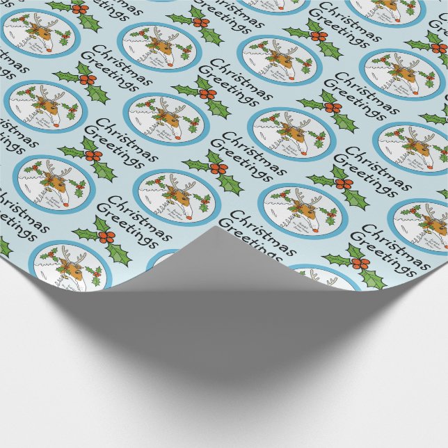 Papier Cadeau Rudolph le papier d'emballage flairé rouge de (Coin)