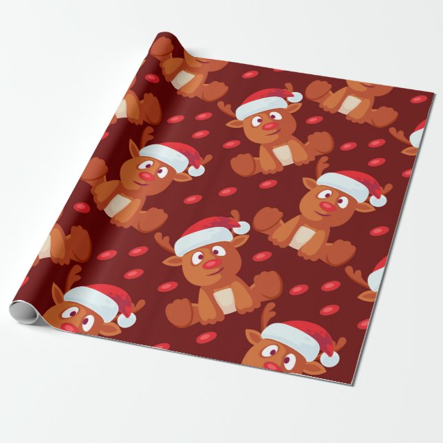 Papier Cadeau Rudolph the Reindeer Noël Enveloppement cadeau (Déroulé)