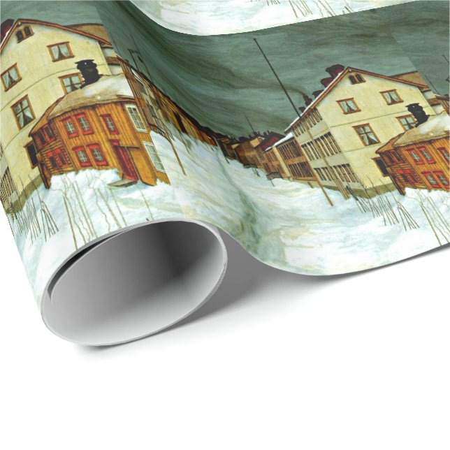 Papier Cadeau Rue de Roros (Norvège) (Coin rond)