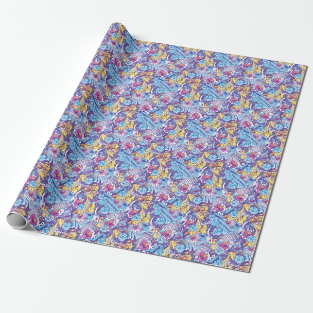 Papier Cadeau Rue Sésame | Motif de danse Super (Déroulé)