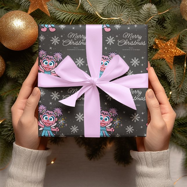 Papier Cadeau Rue Sésame personnalisée | Noël Abby Cadabby (Wrapped gift)