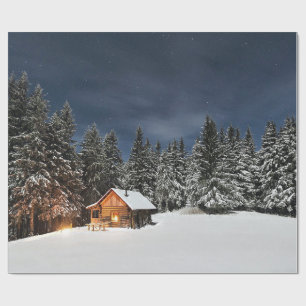 Papier Cadeau Russe Cabine neige hiver
