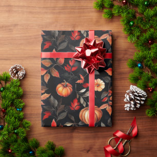 Papier Cadeau Russe Halloween Automne Feuilles Citrouille