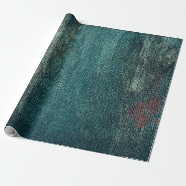 Papier Cadeau Russe Pays Grain de bois Turquoise (Déroulé)