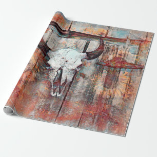 Papier Cadeau Russe Rust Brown Taureau Taureau Taureau Taureau