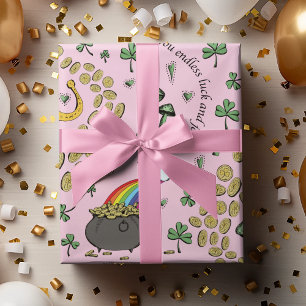 Papier Cadeau Russe S Motif Rose Shamrock irlandais St patrick