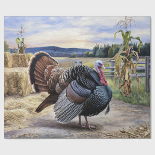 Papier Cadeau Russe Turquie ferme Thanksgiving Decoupage
