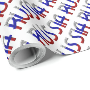 Papier Cadeau Russie Drapeau russe couleurs Typographie élégant