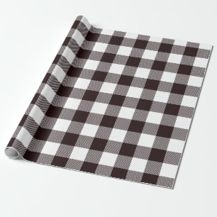 Papier Cadeau Rustic Country Farmhouse Black & White Flannel