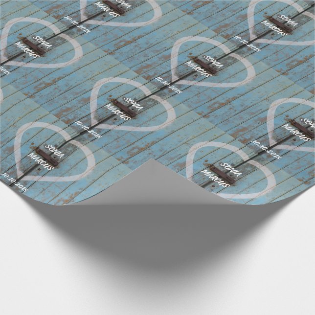 Papier Cadeau Rustic Country porte de la grange mariage (Coin)