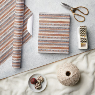 Papier Cadeau Rustic Fair Isle Nordic Stripe
