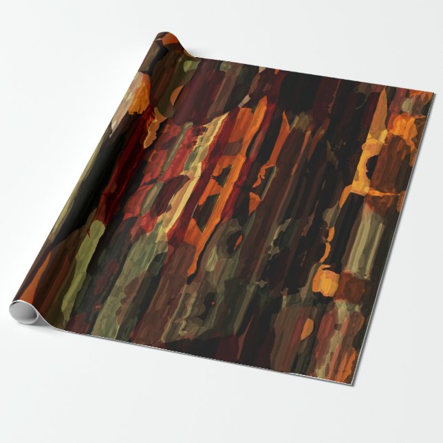 Papier Cadeau Rustic Fall Abstrait Art Paint Texture (Déroulé)