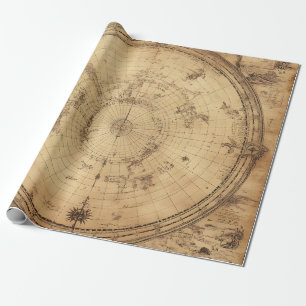 Papier Cadeau Rustic Vintage World Map Globe (4)
