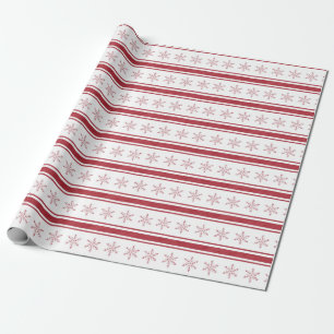Papier Cadeau Rustique Ferme Rouge Français Ticking Stripe Cadea