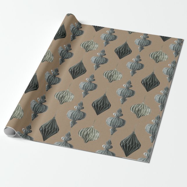 Papier Cadeau Rustique Kraft Vintage en papier scandinave (Déroulé)