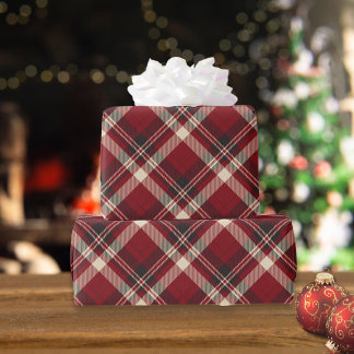 Papier Cadeau Rustique Noël Rouge Vert En vichy Plaid Cadeau