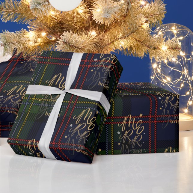 Papier Cadeau Rustique Plaid Noël vacances Tartan (Vacances)