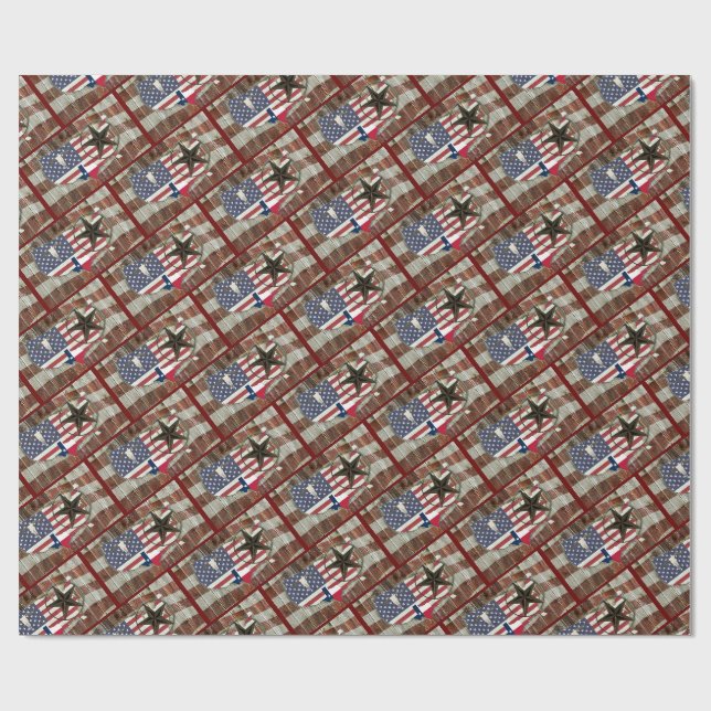 Papier Cadeau Rustique Texas Lone Star Texas Long Horn (Plat)