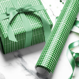 Papier Cadeau Rustique vert et blanc Plaid À damiers traditionne