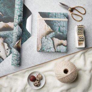 Papier Cadeau Rustique vieille peinture bleu clair vert peeling