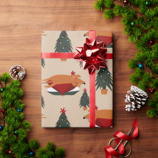 Papier Cadeau Rusty Dog Sleeping Xmas Arbre