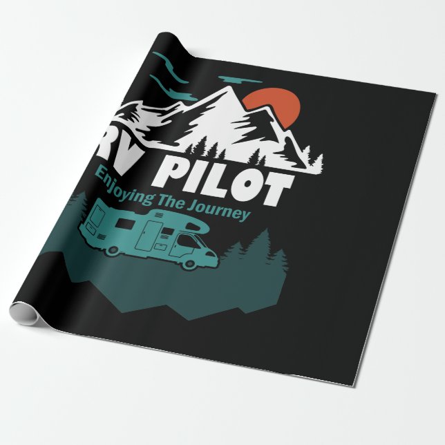 Papier Cadeau RV Pilot Camping Motorhome Travel Vacation Gift (Déroulé)
