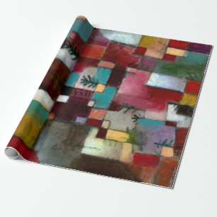 Papier Cadeau Rythmes verts de Paul Klee et Violet-Jaunes rouges