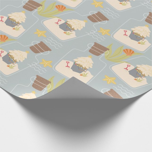 Papier Cadeau Sable de Noël de plage (Coin)