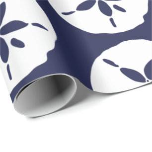 Papier Cadeau Sable de plage Dollar Marine Bleu Beachcomber