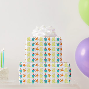 Papier Cadeau Sable Toys Plage Sandcastle Starfish Shovel Pail