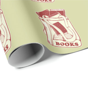 Papier Cadeau Sac de livres que j'aime lire