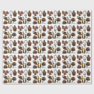 Papier Cadeau Saddle Boots HORSE SHOES cowboy clipART