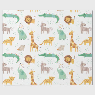 Papier Cadeau Safari sauvage pour enfants