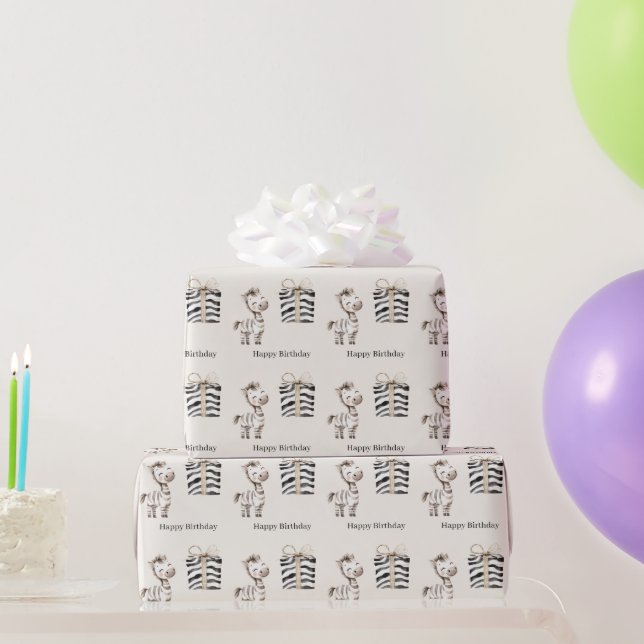 Papier Cadeau Safari Zebra Birthday (Cadeaux de fête)