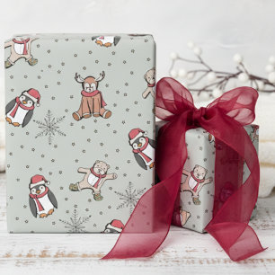 Papier Cadeau Sage Babys First Christmas Animaux d'hiver