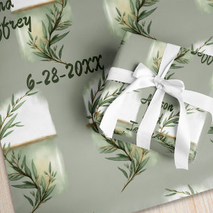 Papier Cadeau Sage Eucalyptus Sprig Personnalisé