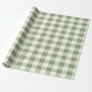 Papier Cadeau Sage Green Buffalo Check Plaid Cadeau