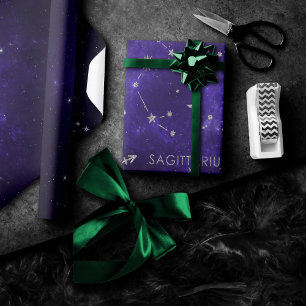 Papier Cadeau Sagittaire pourpre zodiaque   Horoscope astrologiq