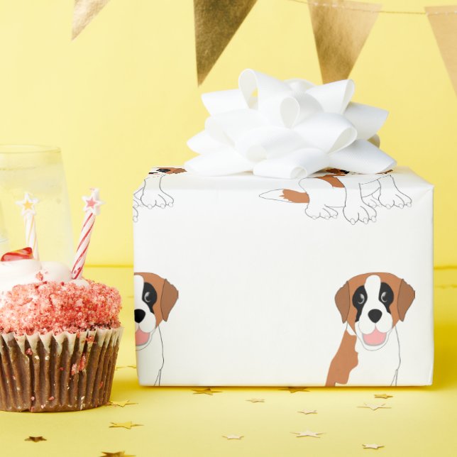 Papier Cadeau Saint Bernard Dog (Fête d'anniversaire)
