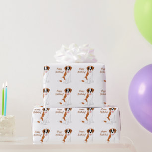 Papier Cadeau Saint Bernard Dog Design Anniversaire