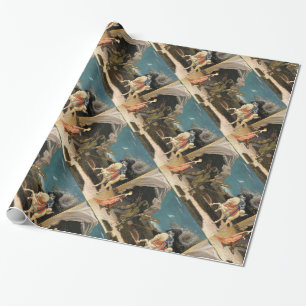 PAPIER CADEAU SAINT GEORGE, DRAGON ET PRINCESS