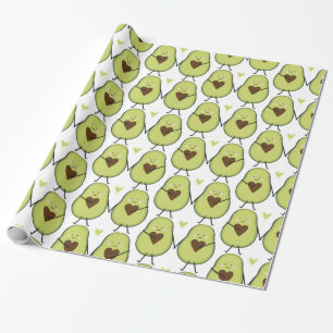Papier Cadeau Saint-Guacamole Heart Avocado Baby shower jumeaux