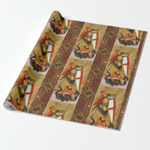 Papier Cadeau Saint Michael Archangel et Dragon Sienese