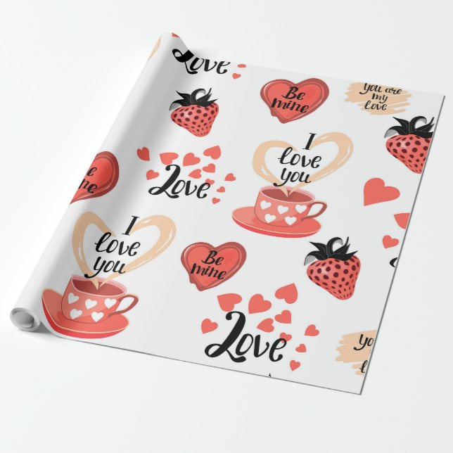 Papier Cadeau Saint Valentin (Déroulé)